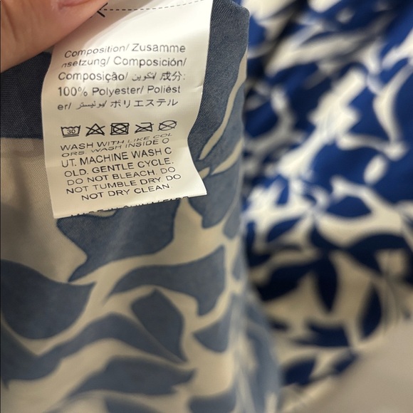 NEW SHEIN Blue White Floral Maxi Long Dress V-Neck Spaghetti Strap Plus Size 3XL - Picture 6 of 6